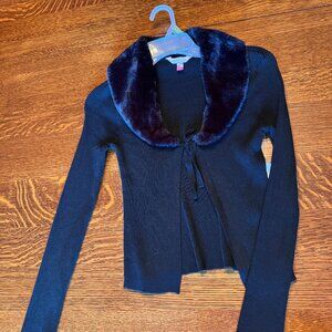 Black Faux Collar Sweater